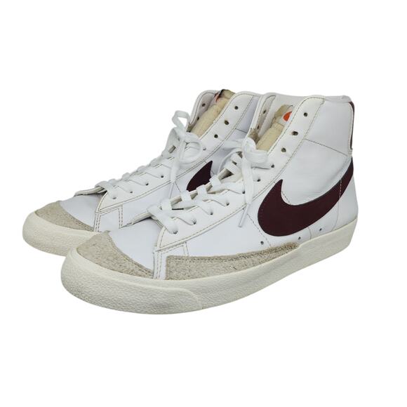 Nike Blazer Mid \'77 Shoes Mens 12 White Team Red Burgundy Maroon Leather Suede main image 6